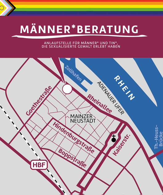 Anfahrtsskizze zur Rheinallee 79 - 81 in Mainz