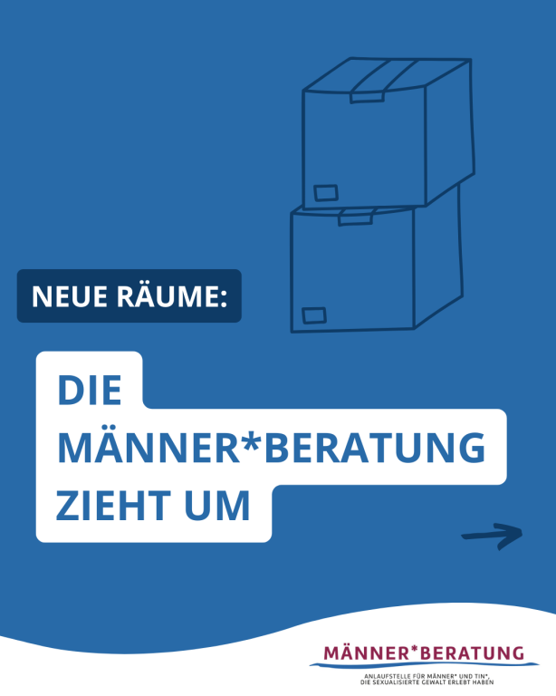 Bild mit der Aufschrift: Die Männer*beratung zieht um